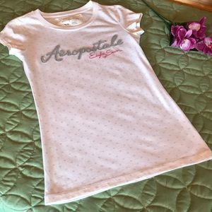 Aeropostale T-shirt Size M White w/Tiny gray stars